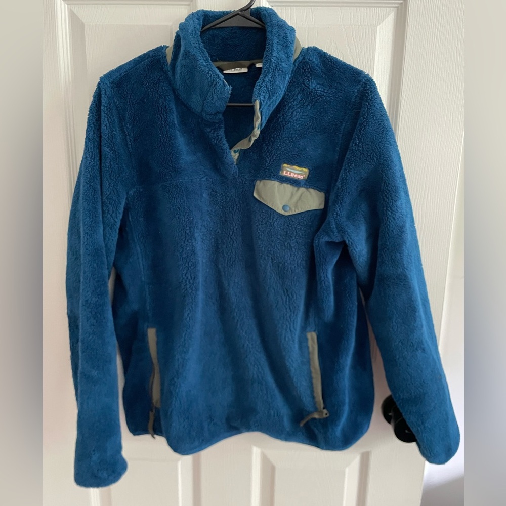 LL Bean Blue Fleece Pullover